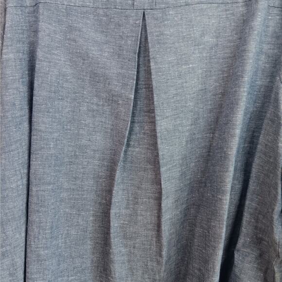 EUC CJ Banks Blue Linen and Cotton Blend Blouse with Lace Size 1X - Picture 9 of 10